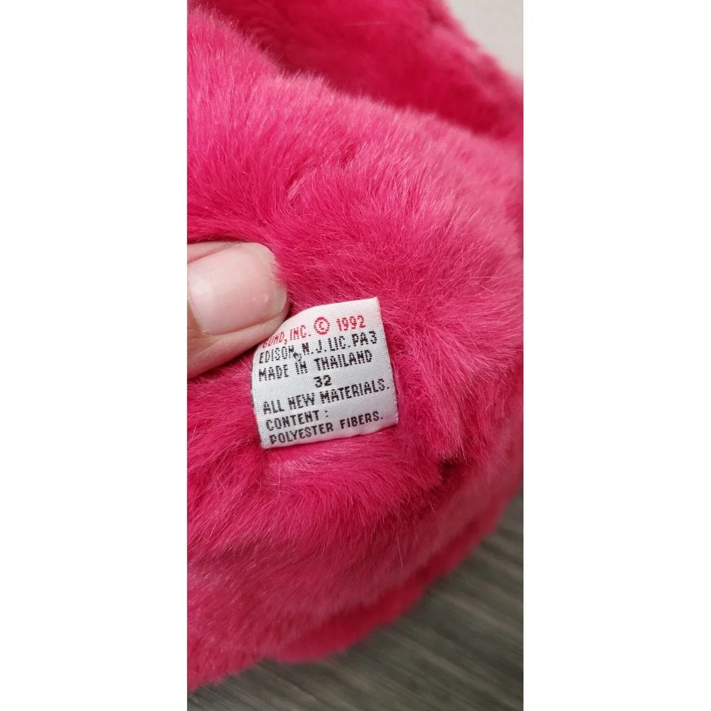 Vintage 1992 GUND VICTORIA'S SECRET Plush Pink TEDDY BEAR Stuffed Animal Plaid